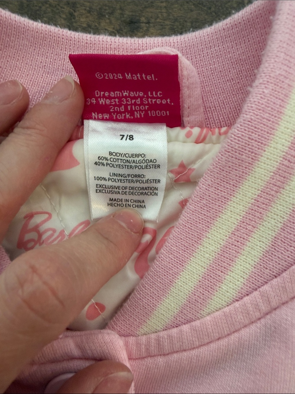 Barbie Girls' Pink & White Varsity Jacket - Picture 6 of 9